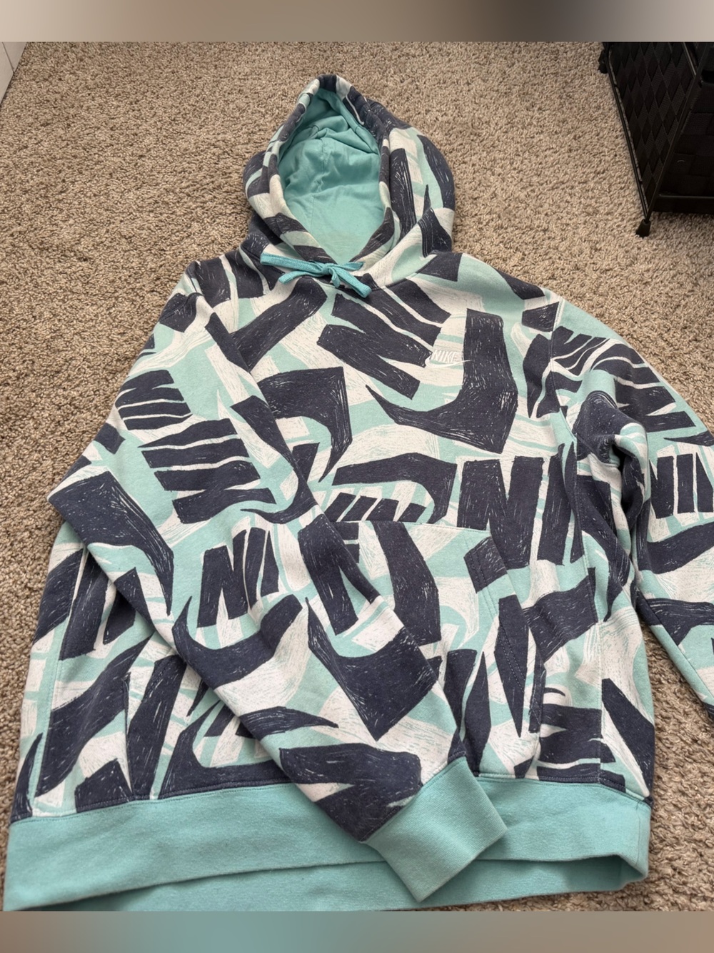 Nike Abstract Mint & Navy Graphic Hoodie